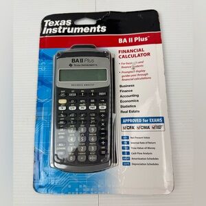 Texas Instruments BA II Plus Financial Calculator School Work Black New